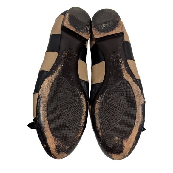 AGL Stripe Ballet Flat Shoes Womens Size 8 Attilio Giusti Leombruni Horsebit Cap - Picture 6 of 7